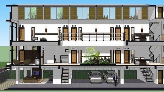 Desain Rumah Kost Minimalis 2 Lantai Dan Biaya Id