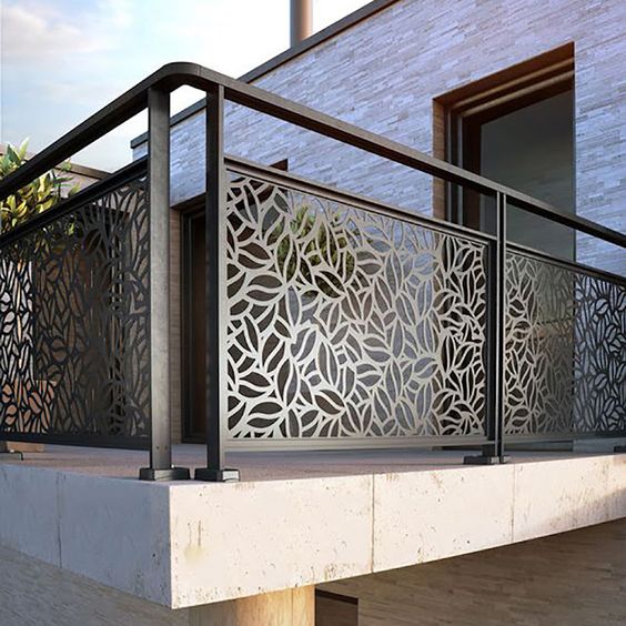 contoh gambar railing balkon minimalis motif