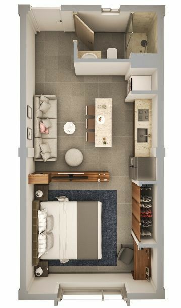 desain kamar apartemen minimalis visual