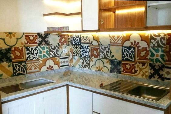 motif keramik dinding dapur deco