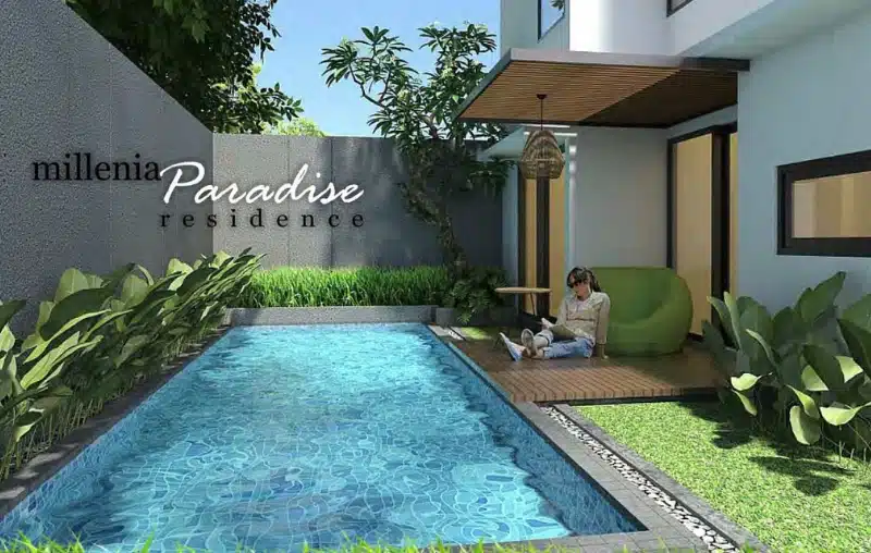 jual rumah 2 lantai plus kolam renang